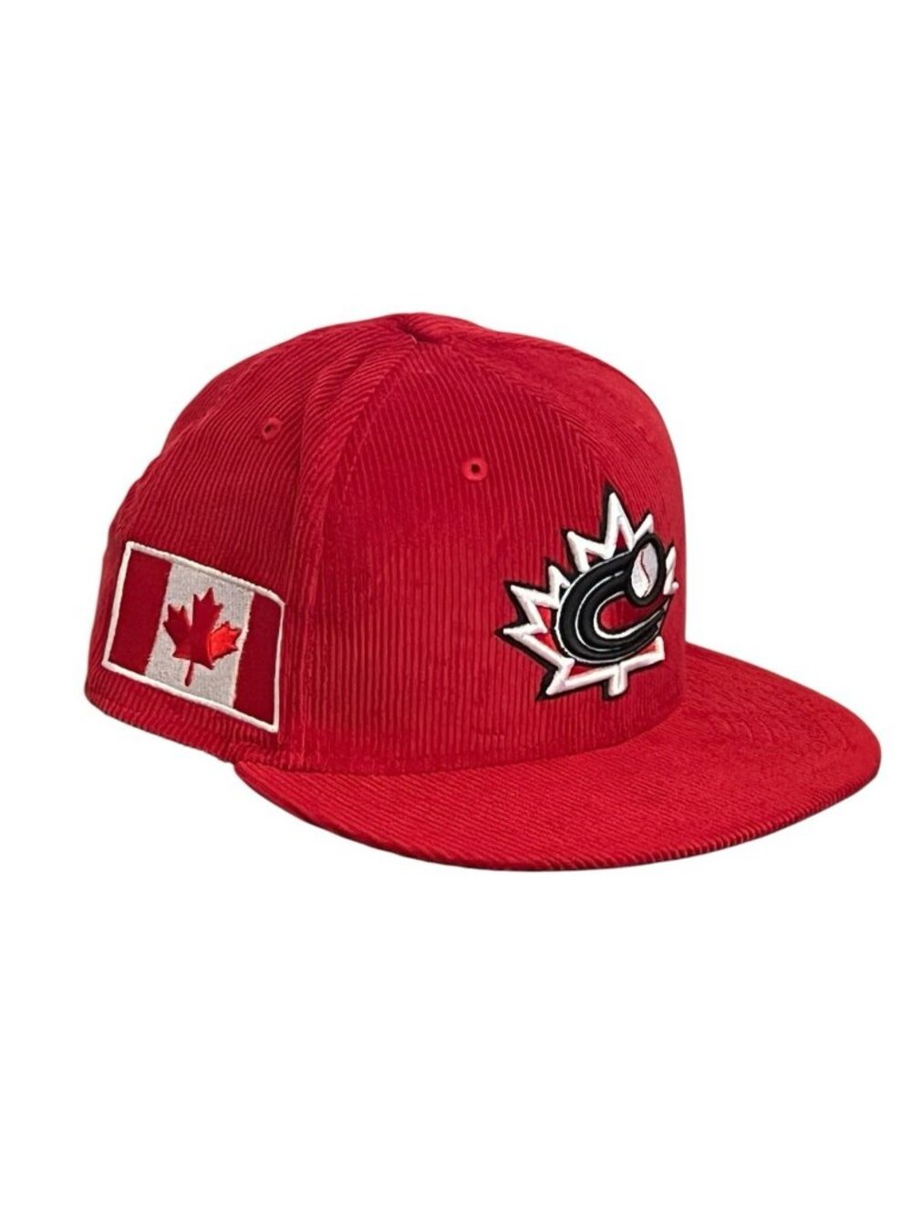 New Era 59Fifty WBC Canada Fitted Corduray Cap Hat Scarlet Red Size 7 3/8 NWT